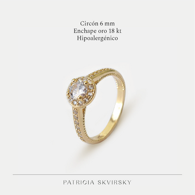 Anillo Oro Alberta Circón